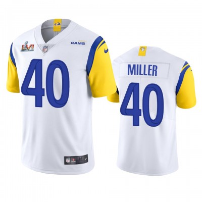 Los Angeles Los Angeles Rams #40 Von Miller Men's Super Bowl LVI Patch Nike Alternate Vapor Limited NFL Jersey - White Men's